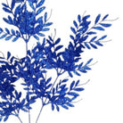 Shop For 29" Glitter Boxwood Leaf Spray: Midnight Blue