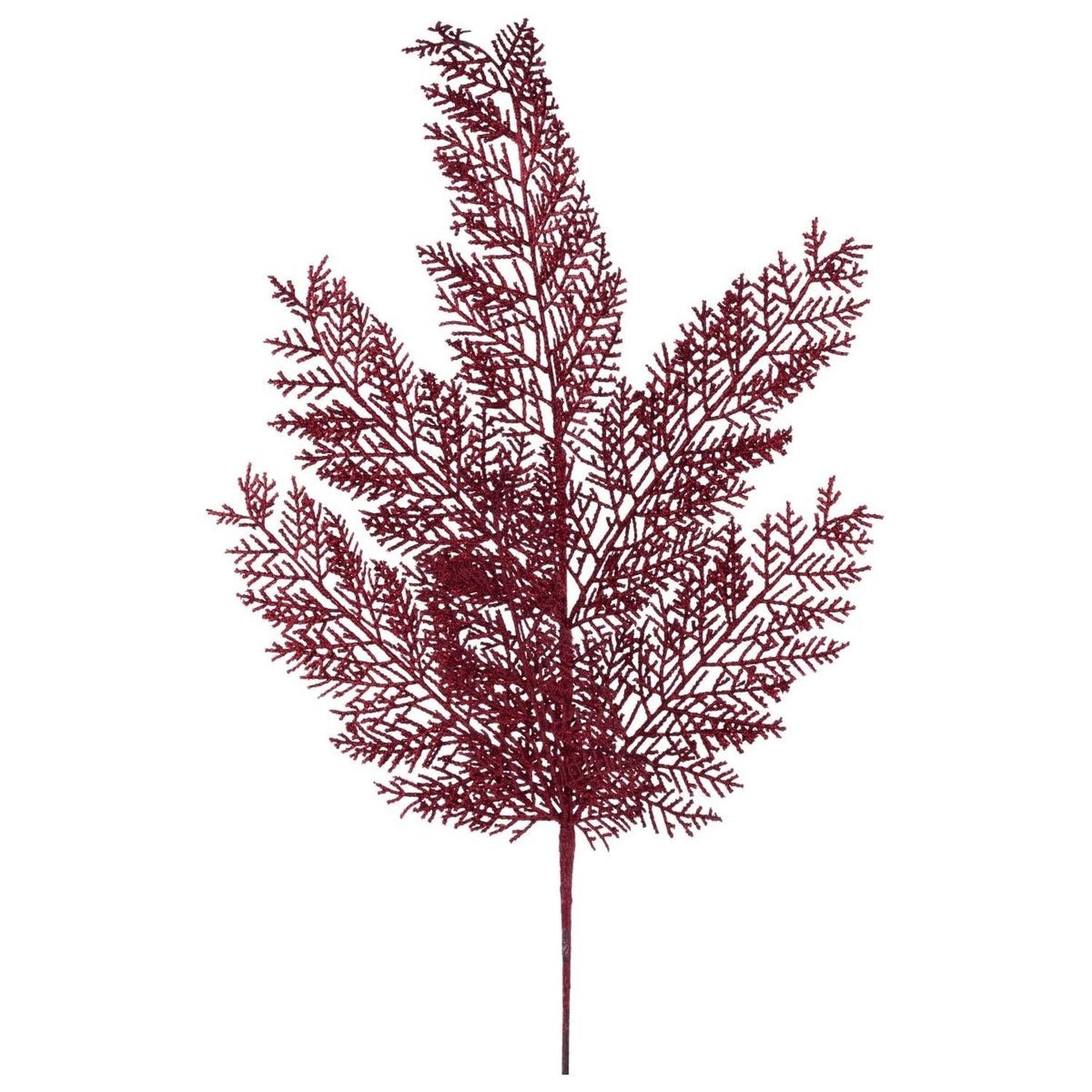 Shop For 29" Glitter Fern Spray: Burgundy