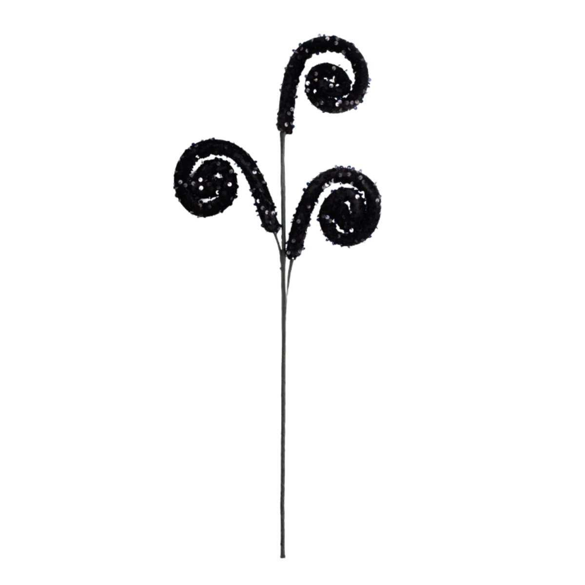 Shop For 29" Glitter Scroll Curly Spray: Black