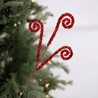 Shop For 29" Glitter Scroll Curly Spray: Red