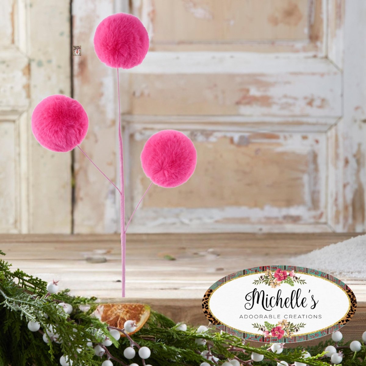 Shop For 29" Pom Pom Spray: Hot Pink