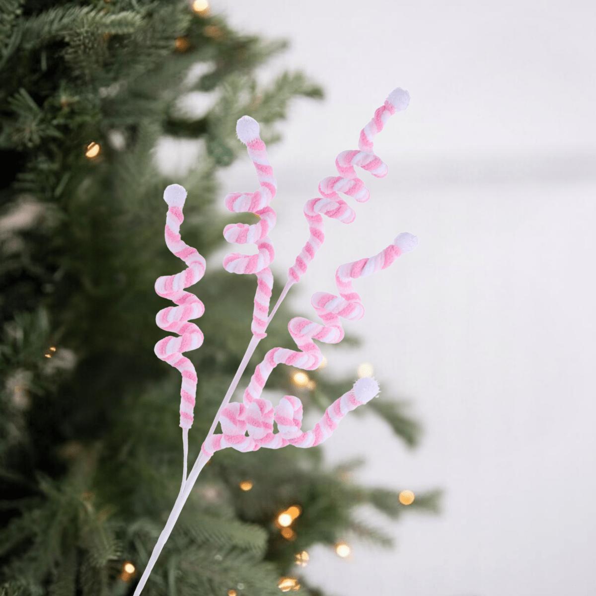 Shop For 29" Velvet Rope Pom Pom Spray: Pink/White