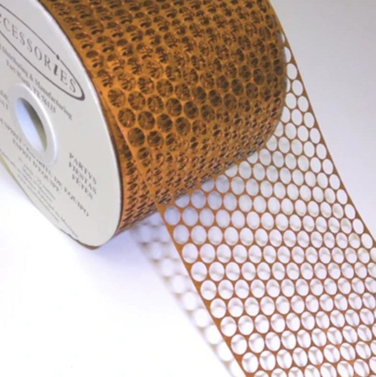 Shop For 3 1/4in Metallic Honeycomb Ribbon: Orange (50 Yards)