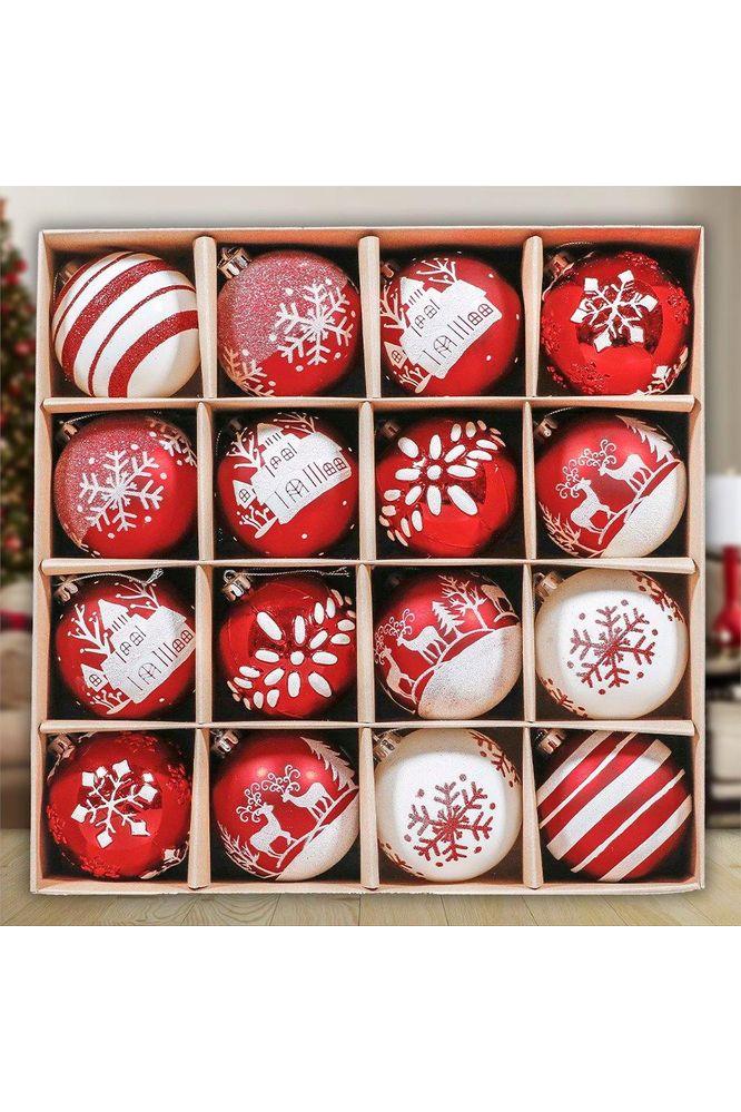Shop For 3" Candy Cane and Glittery Snowflakes Ornament (16 Piece)