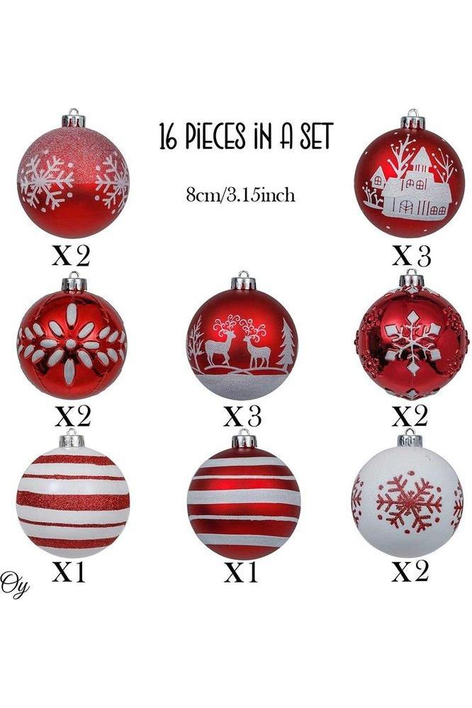 Shop For 3" Candy Cane and Glittery Snowflakes Ornament (16 Piece)