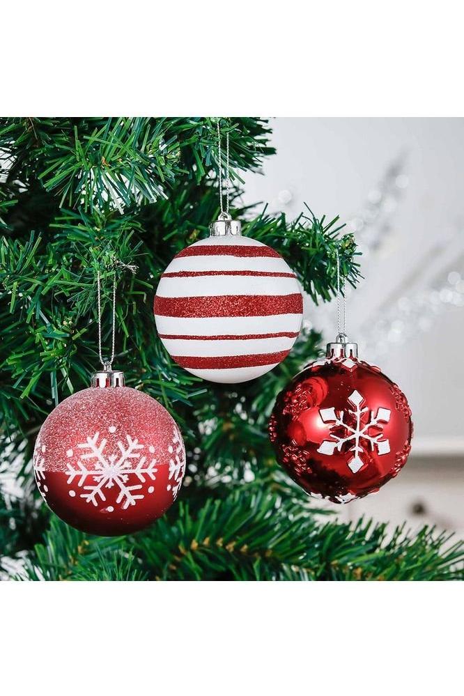 Shop For 3" Candy Cane and Glittery Snowflakes Ornament (16 Piece)