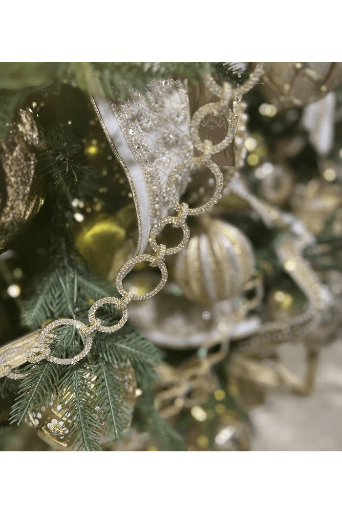 Shop For 3' Circle Embellished Garland with Hooks: Gold