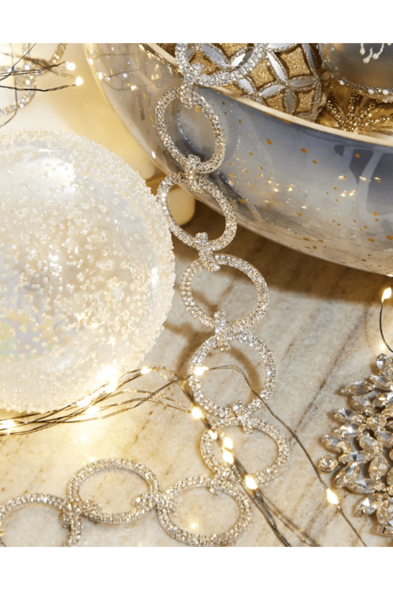 Shop For 3' Circle Embellished Garland with Hooks: Gold