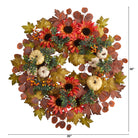Shop For 30” Artificial Fall Acorn, Sunflower, Berries Wreath