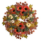 Shop For 30” Artificial Fall Acorn, Sunflower, Berries Wreath