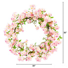 Shop For 30” Artificial Pink Cherry Blossom Wreath