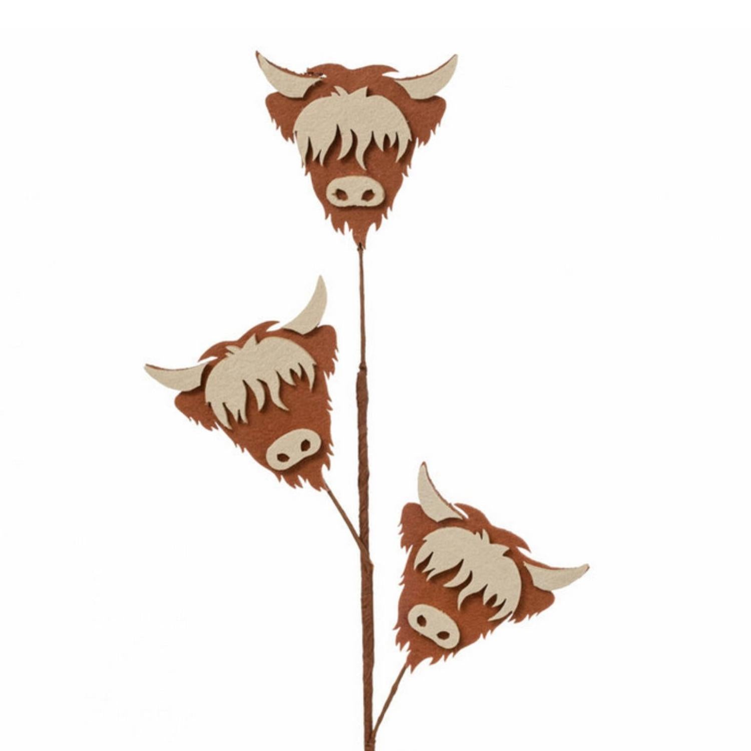 30" Felt Highland Cows Spray