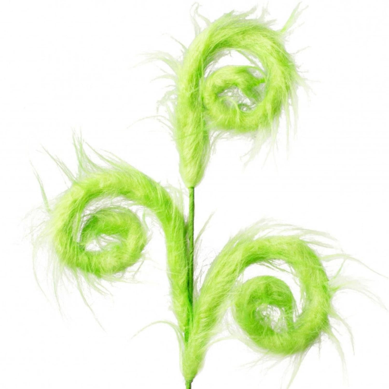 30" Furry Spiral Curly Spray: Green