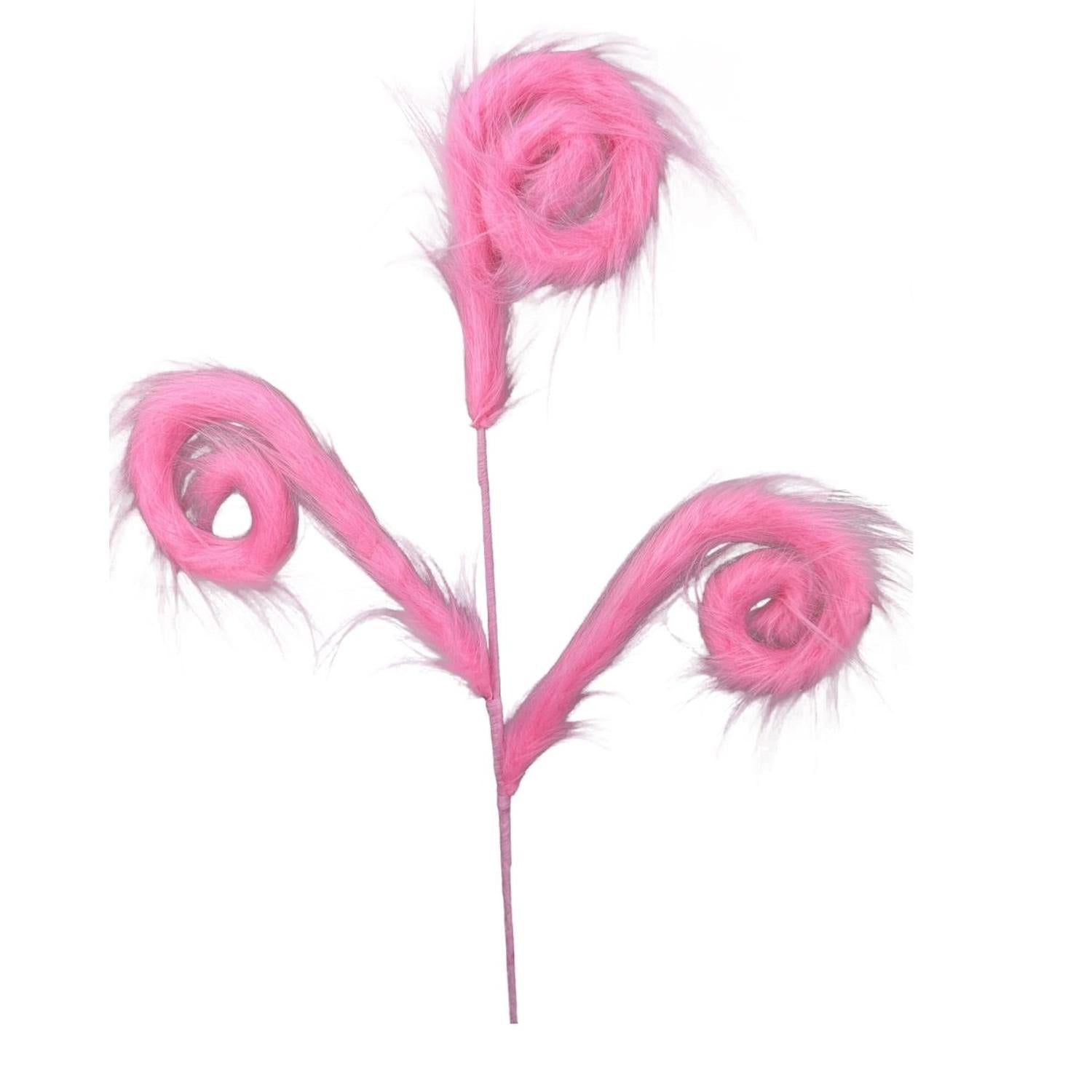 30" Furry Spiral Curly Spray: Pink