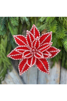 Shop For 30” Giant Candy Snow Glitter Poinsettia Stem: Red/White