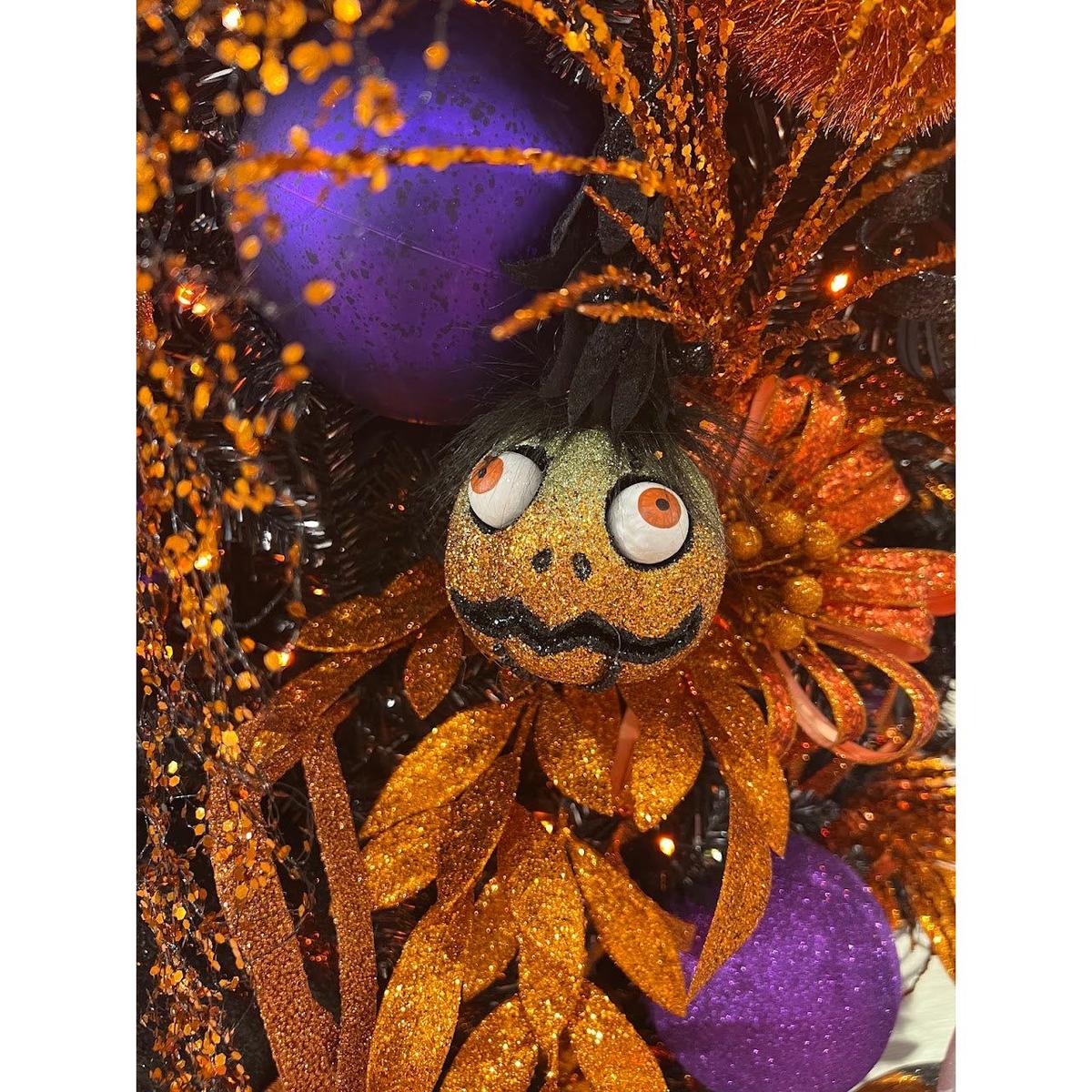 Shop For 30" Glitter Laurel Leaf Spray: Orange