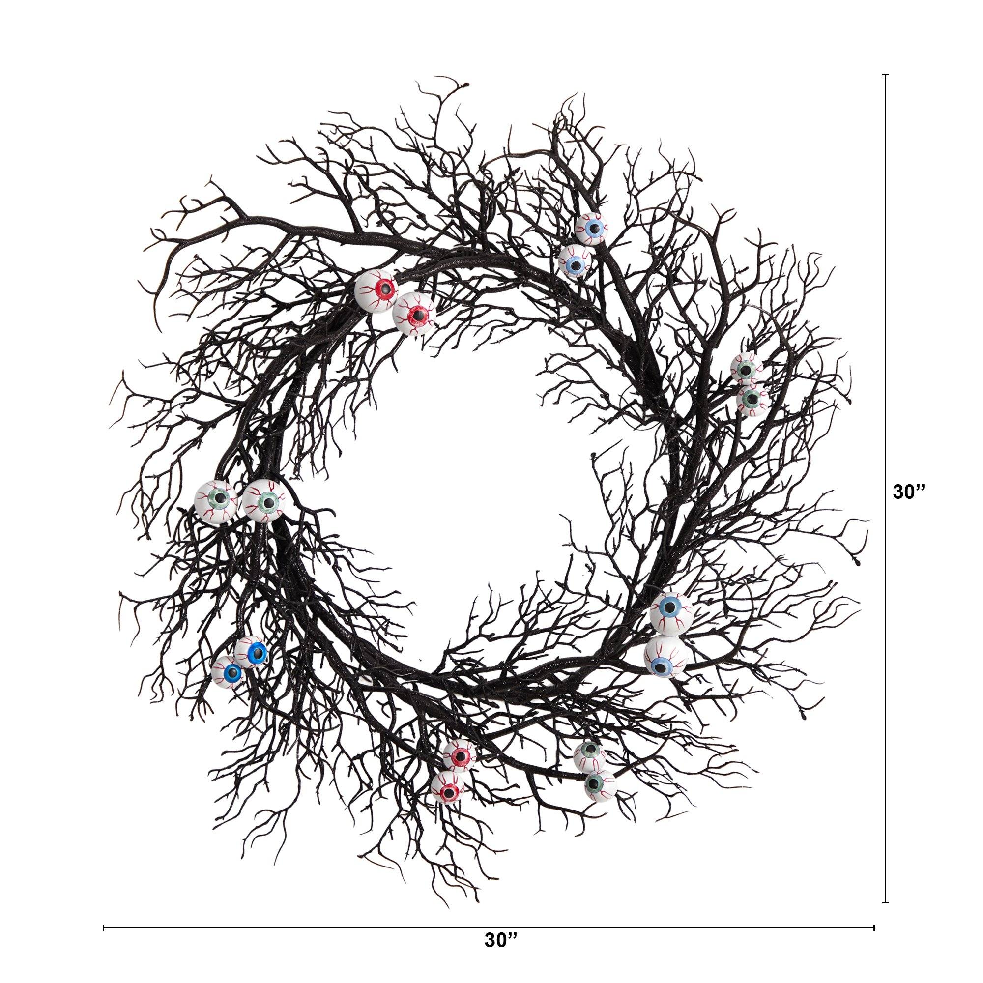 Shop For 30" Halloween Gazing Eyeballs Twig Wreath