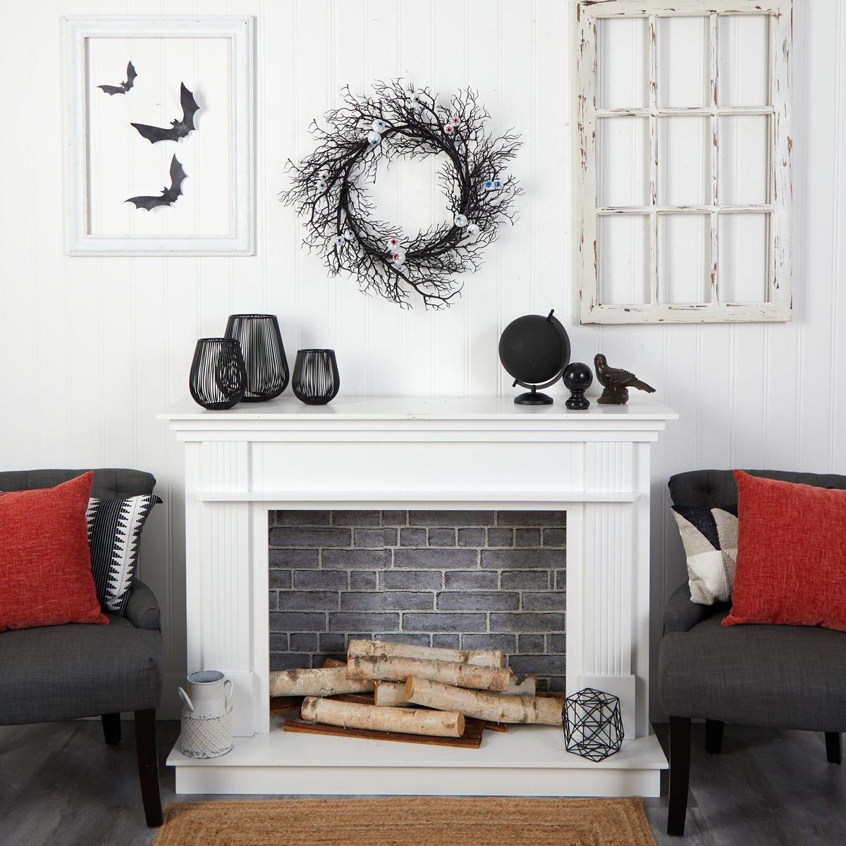 Shop For 30" Halloween Gazing Eyeballs Twig Wreath