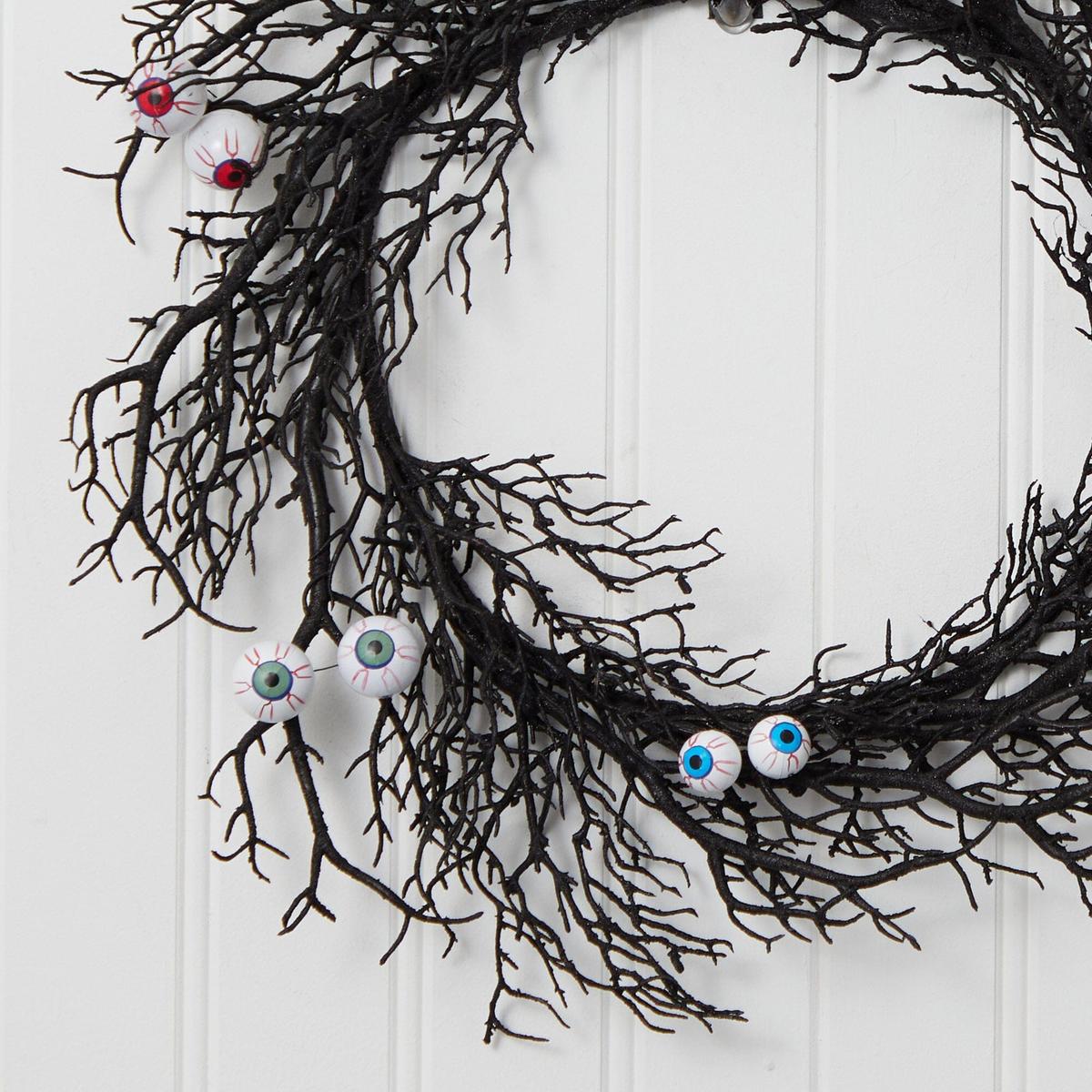 Shop For 30" Halloween Gazing Eyeballs Twig Wreath