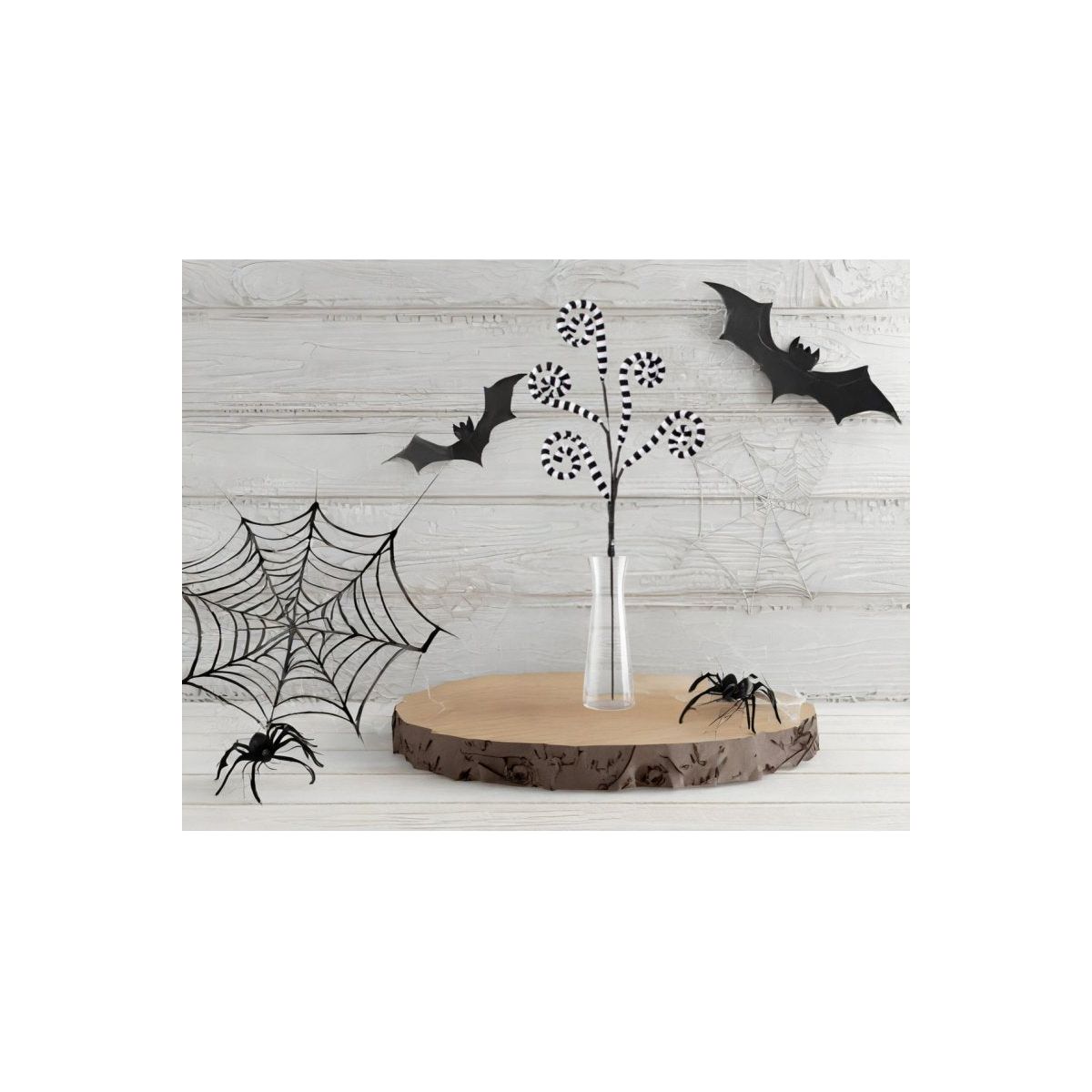 Shop For 30" Ice Fabric Stripe Spiral Spray: Black & White at Michelle's aDOORable Creations