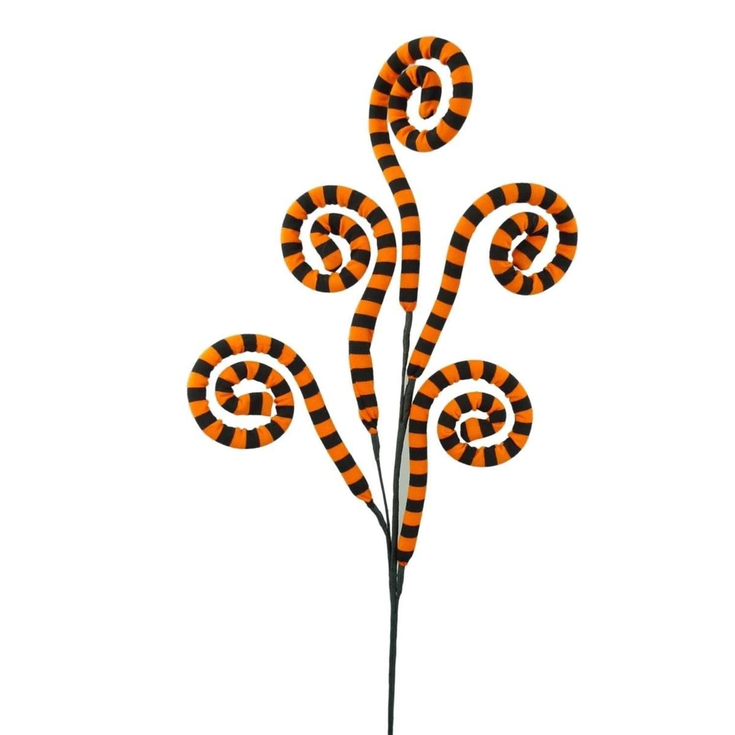 Shop For 30" Knit Fabric Stripe Spiral Curly Spray: Orange & Black