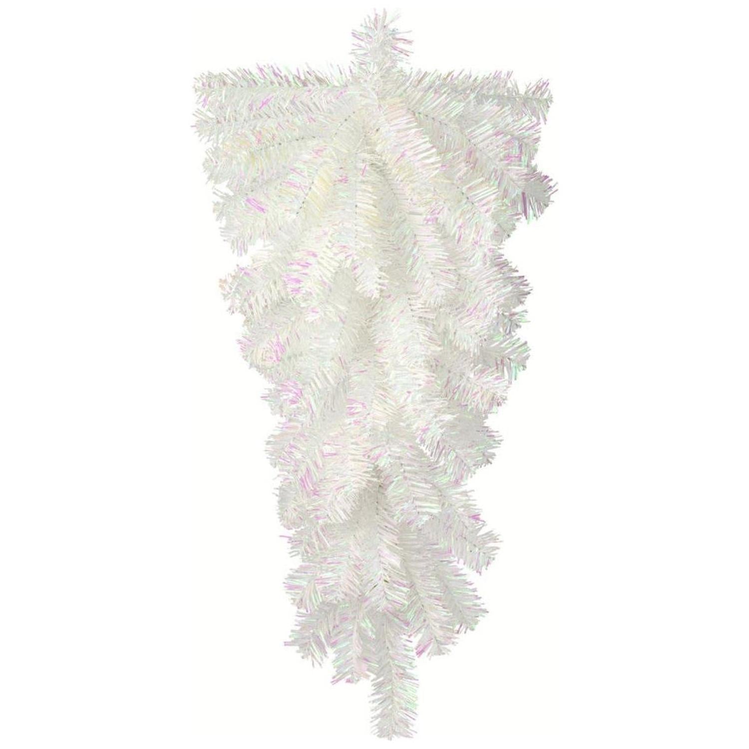 30" Metallic Teardrop Swag: Iridescent White