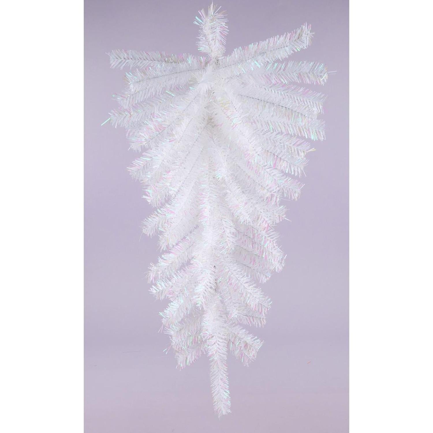 30" Metallic Teardrop Swag: Iridescent White