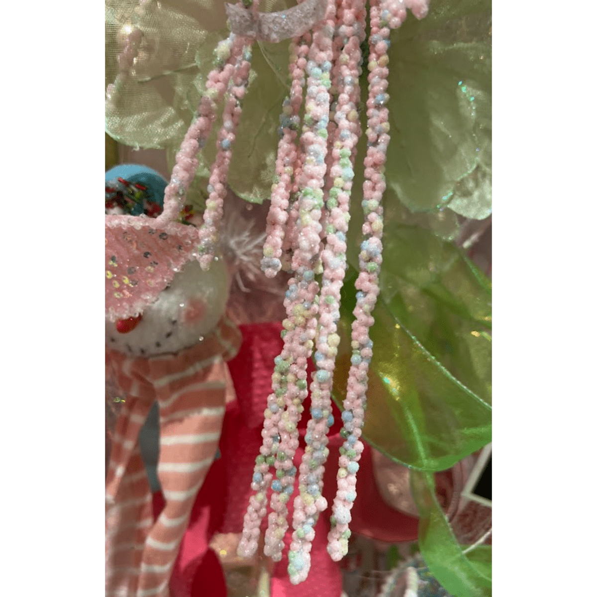 Shop For 30" Pink Miniature Bead Grass Spray