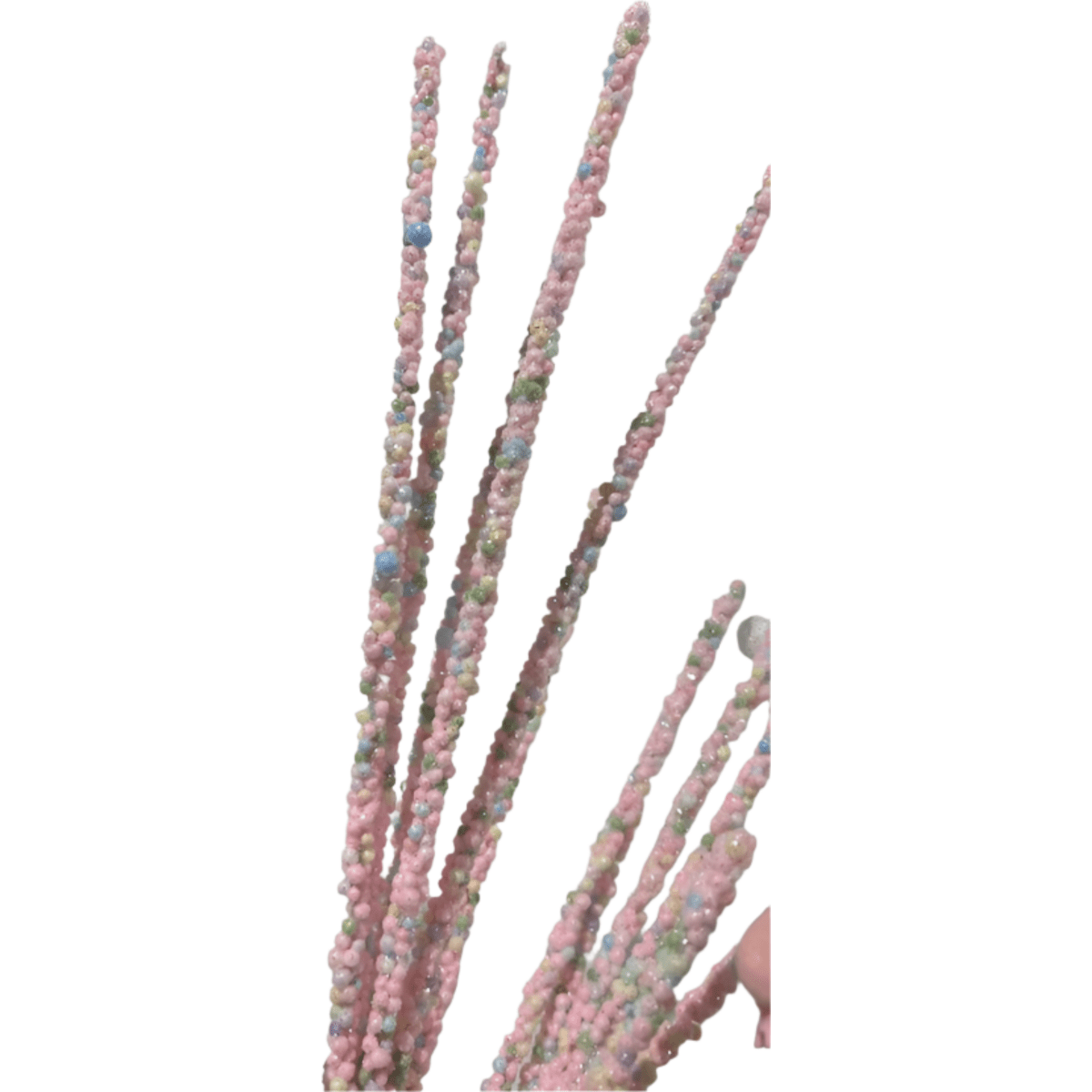 Shop For 30" Pink Miniature Bead Grass Spray