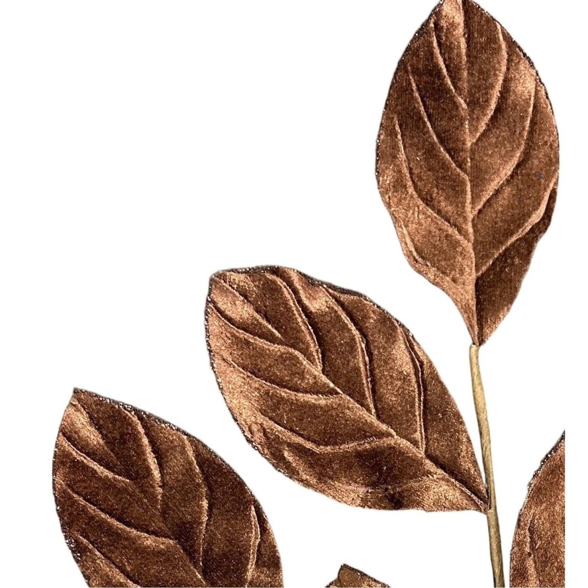 Shop For 30" Velvet Magnolia Leaves: Brown