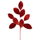 Shop For 30" Velvet Magnolia Leaves: Red