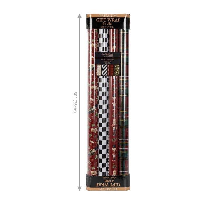 Shop For 30in Reversible Nutcracker Plaids and Checks Wrapping Paper