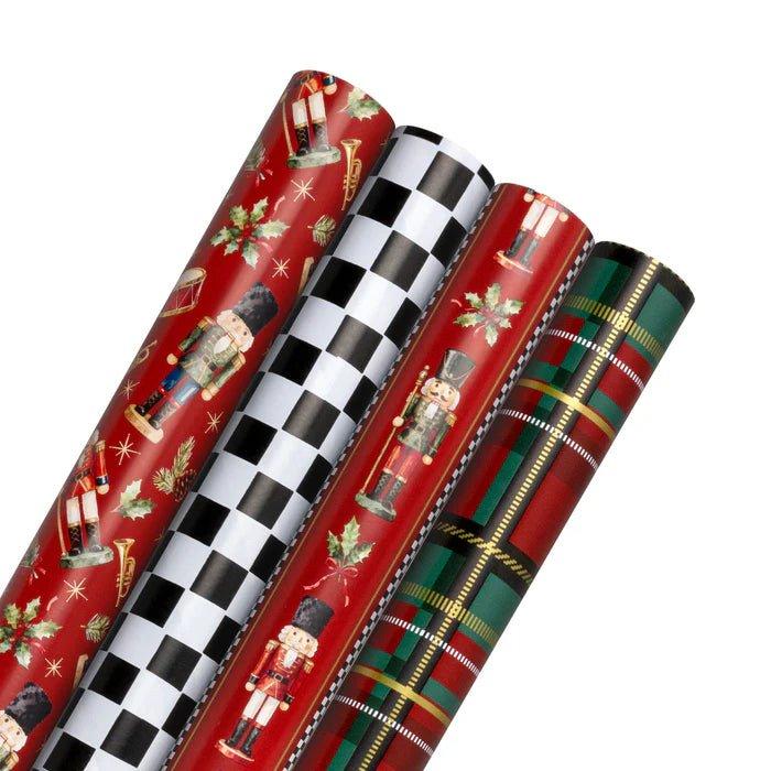 Shop For 30in Reversible Nutcracker Plaids and Checks Wrapping Paper
