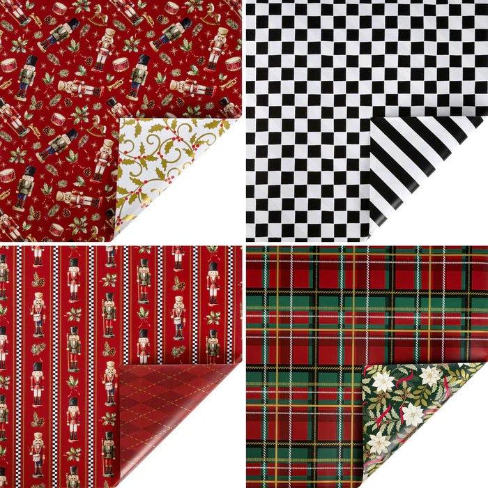 Shop For 30in Reversible Nutcracker Plaids and Checks Wrapping Paper