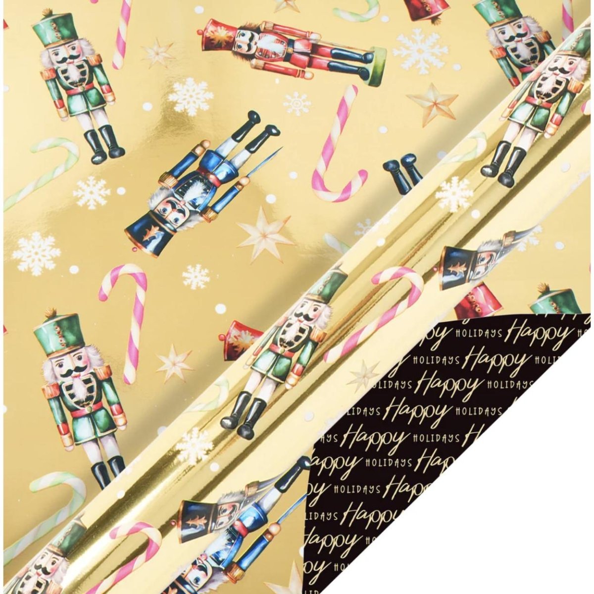 Shop For 30in Reversible Nutcracker Wrapping Paper: Gold