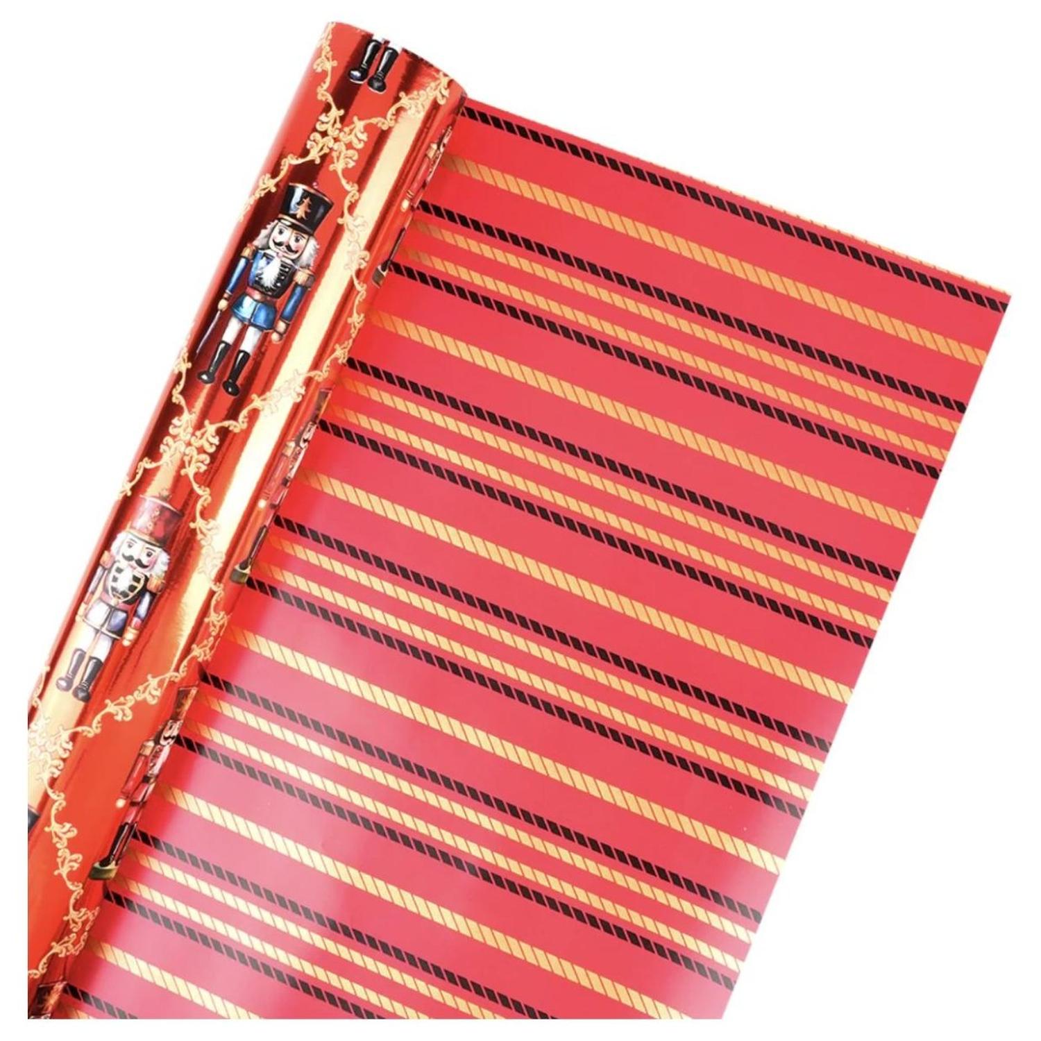 30in Reversible Nutcracker Wrapping Paper: Red