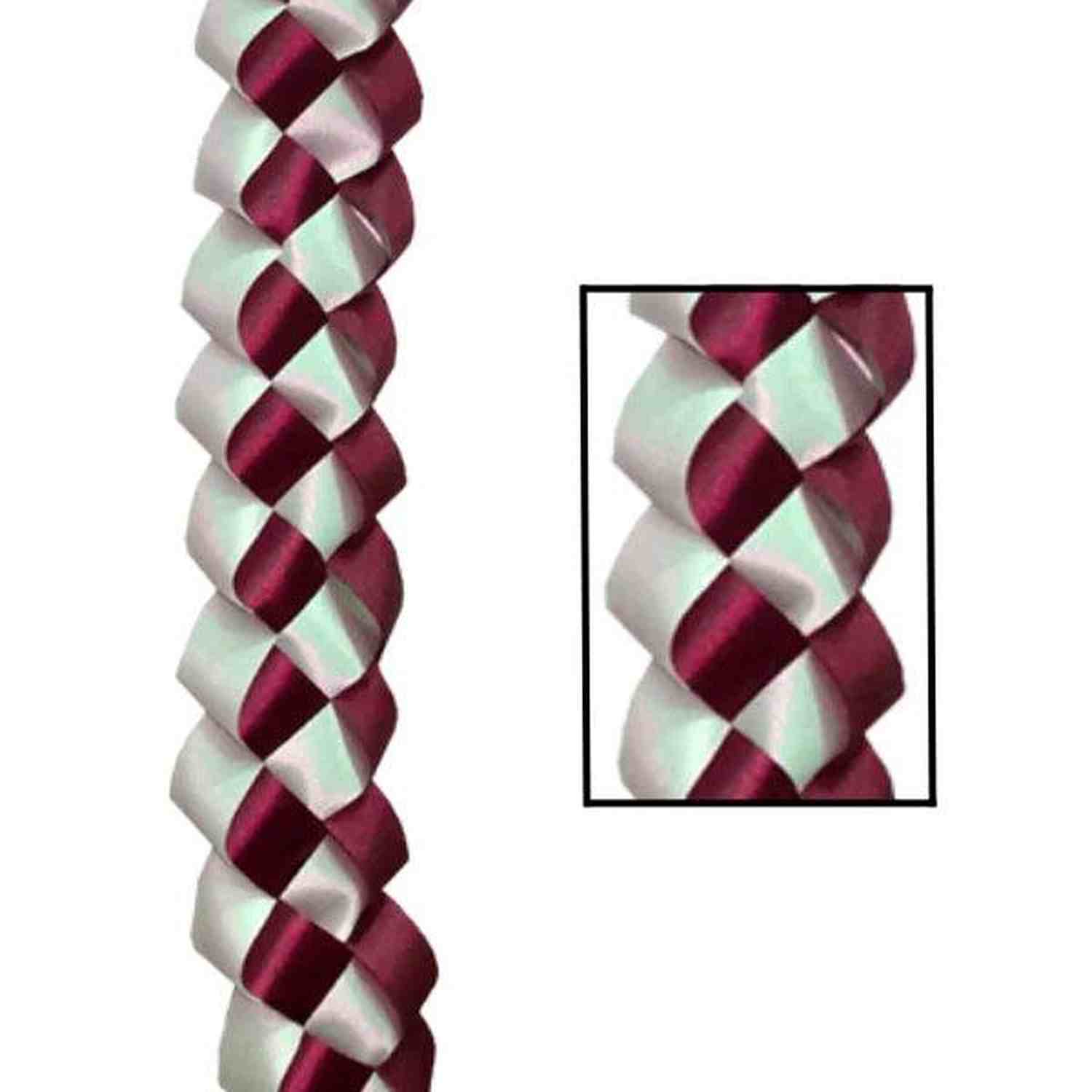 Shop For 30in Ribbon Military Chain Braid: Burgundy/White