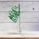 Shop For 31" Curly Glitter Ribbon Spray: Emerald Green