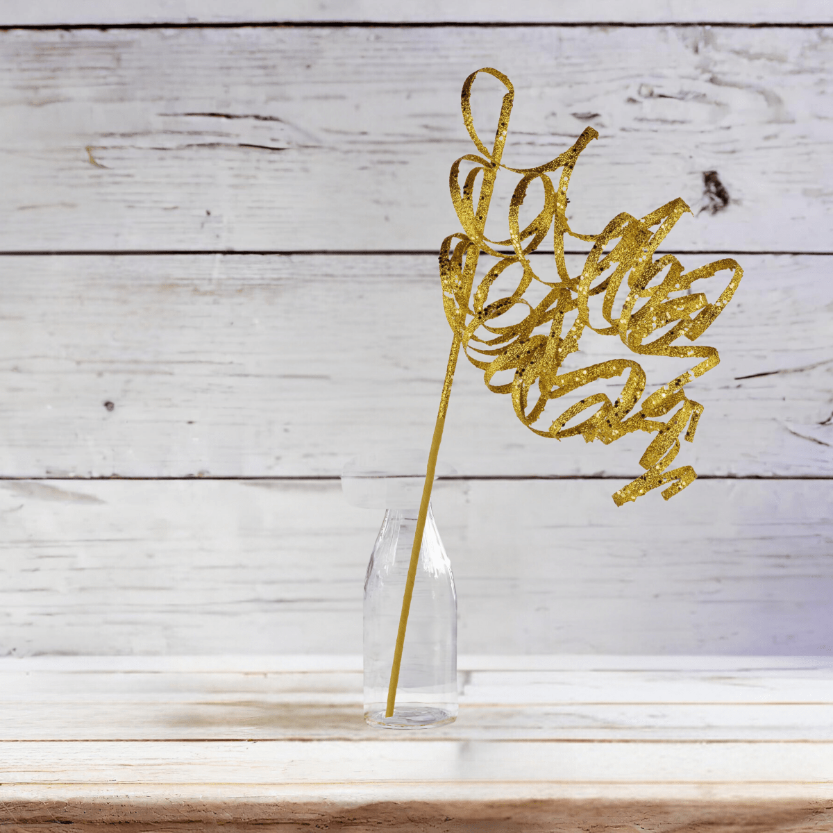Shop For 31" Curly Glitter Ribbon Spray: Gold