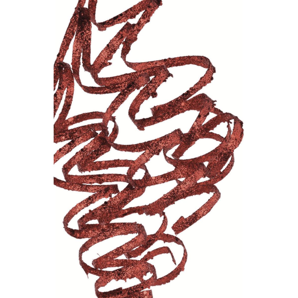 Shop For 31" Curly Glitter Ribbon Spray: Red