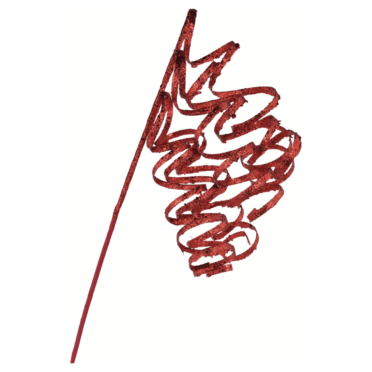 Shop For 31" Curly Glitter Ribbon Spray: Red