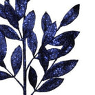 Shop For 31" Glitter Bay Leaf Spray: Navy Blue