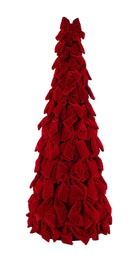 Shop For 31.5in Velvet Bow Cone Tree: Red