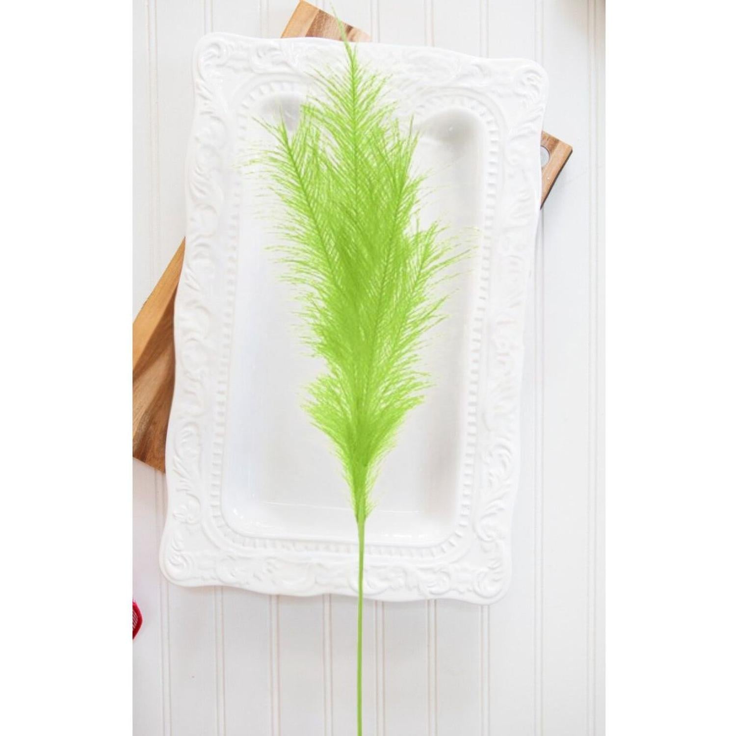 Shop For 32" Fabric Grass Plume Spray: Lime Green