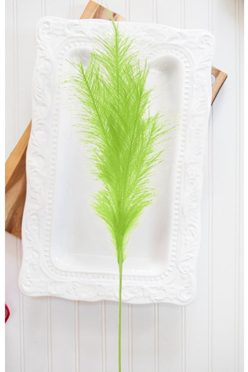 Shop For 32" Fabric Grass Plume Spray: Lime Green