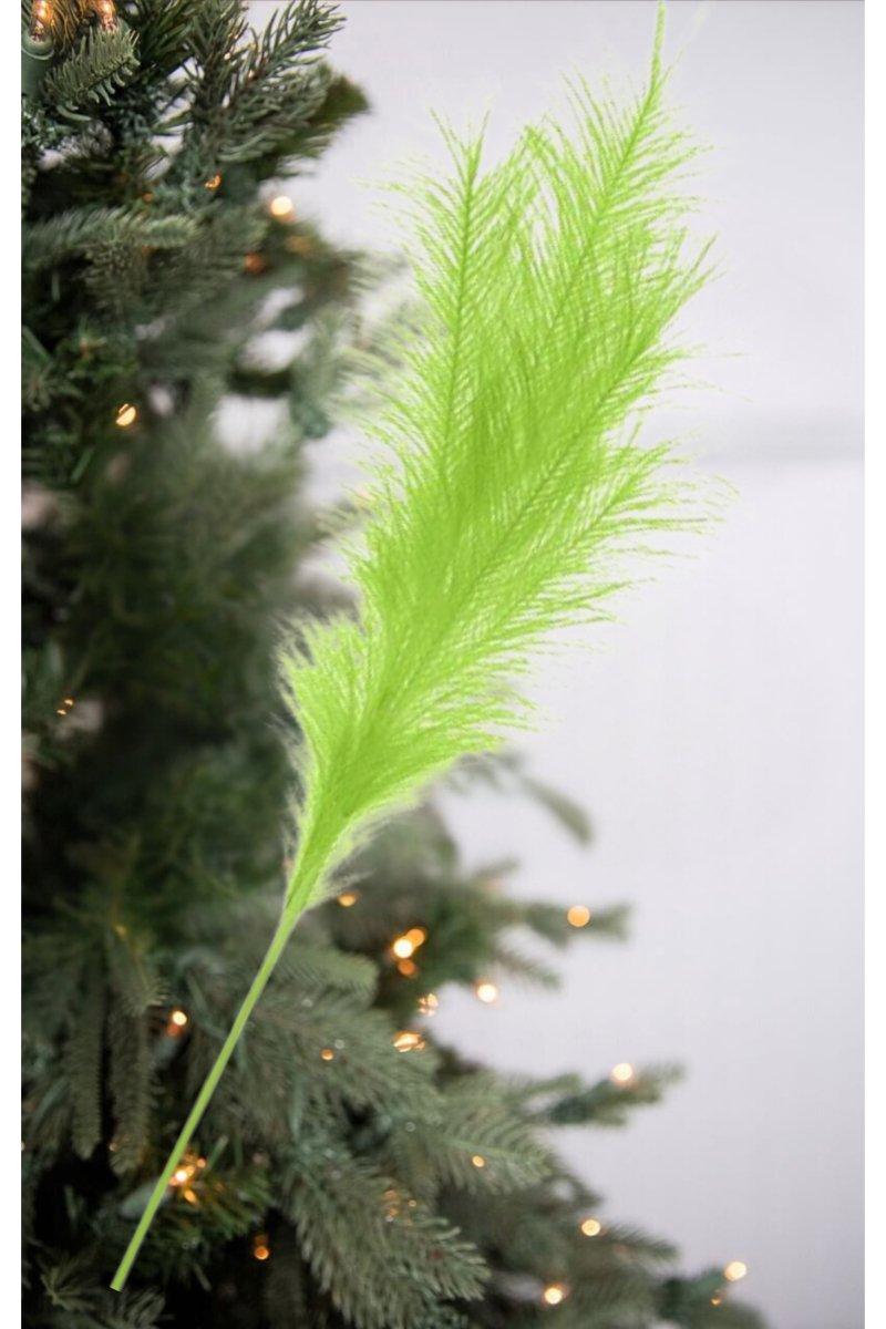 Shop For 32" Fabric Grass Plume Spray: Lime Green