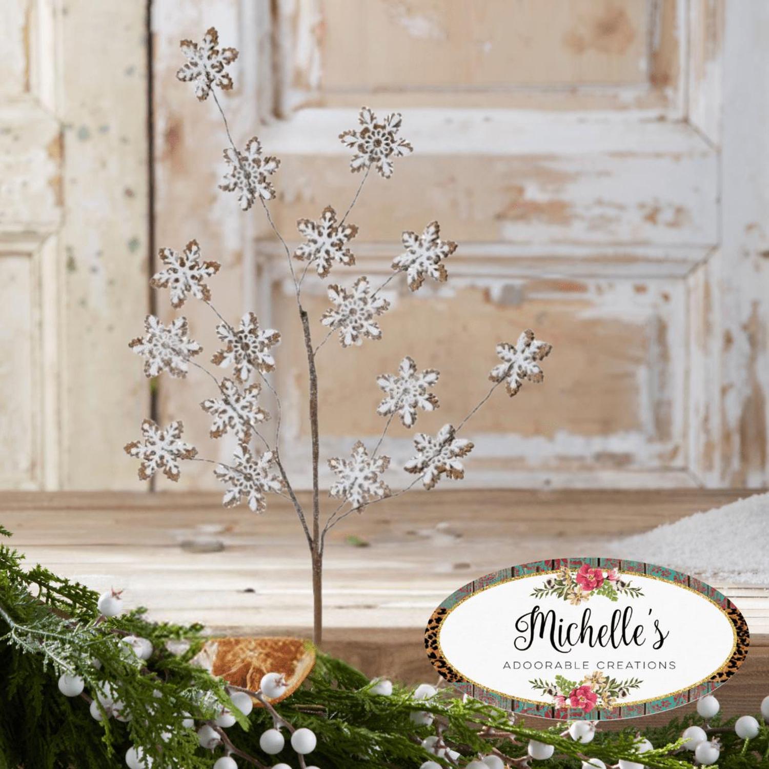 32" Gingerbread Snowflake Spray