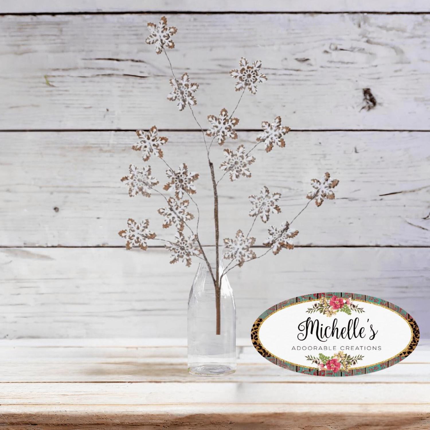 32" Gingerbread Snowflake Spray