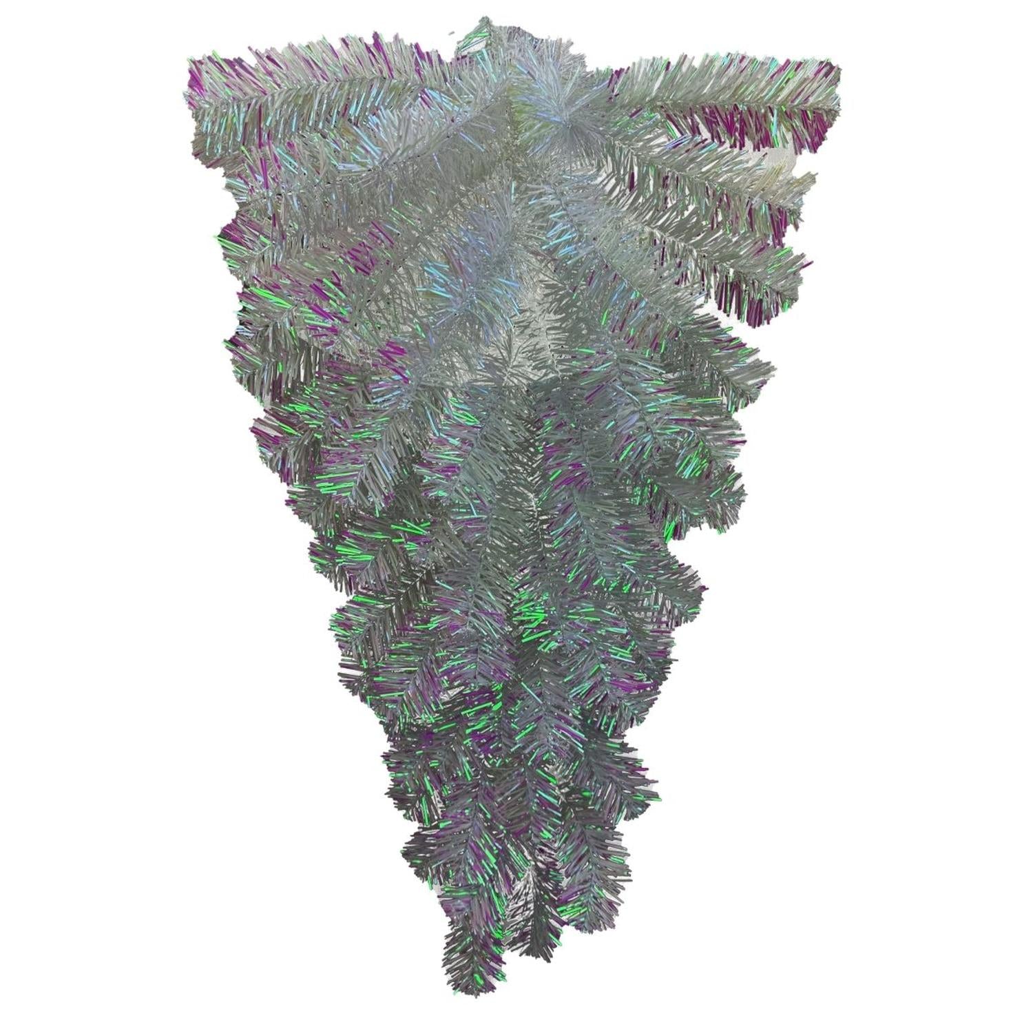 32" Pine Teardrop Swag: Iridescent White