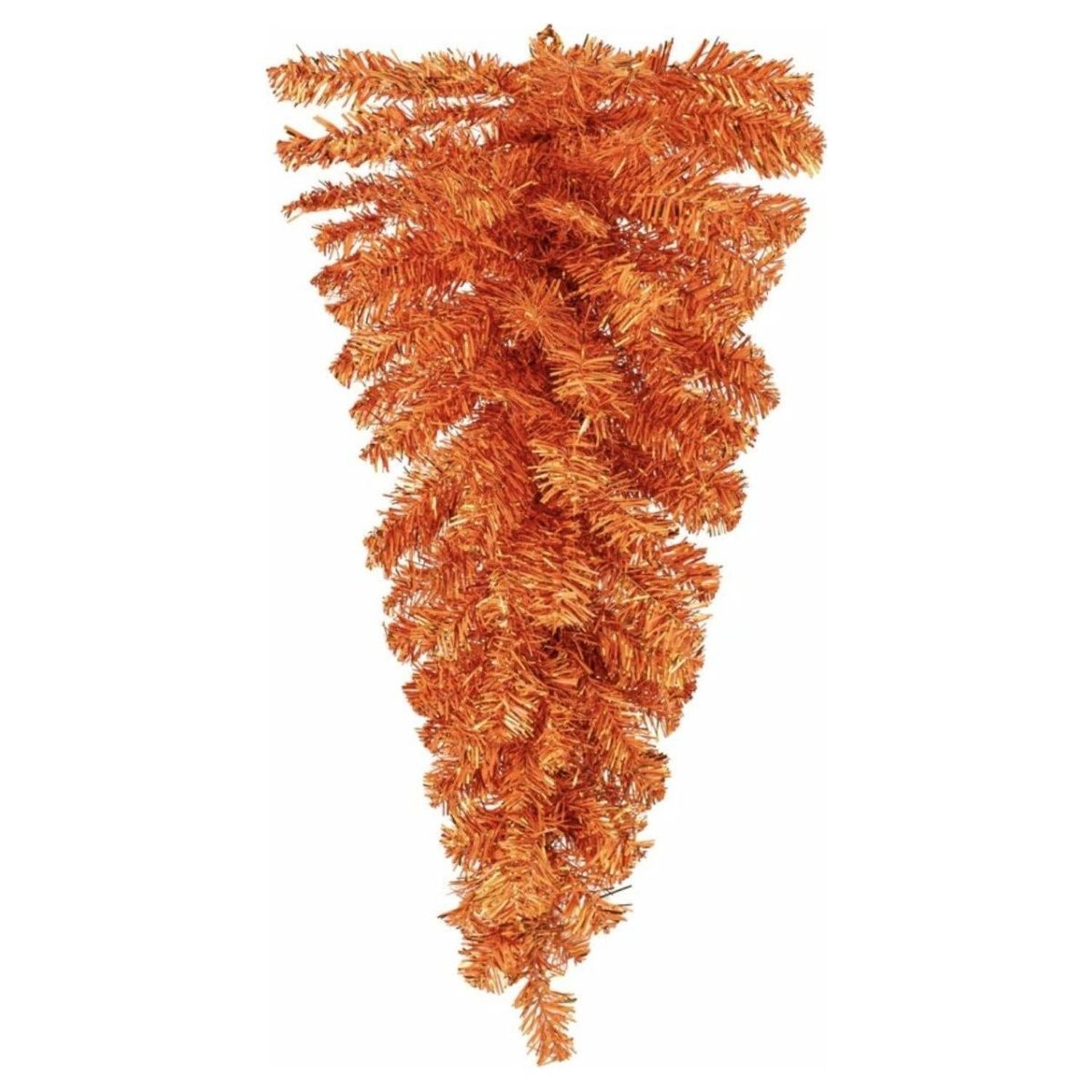Shop For 32" Pine Tinsel Teardrop Swag: Metallic Orange